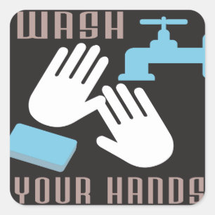 Retro Wash Your Hands Sticker