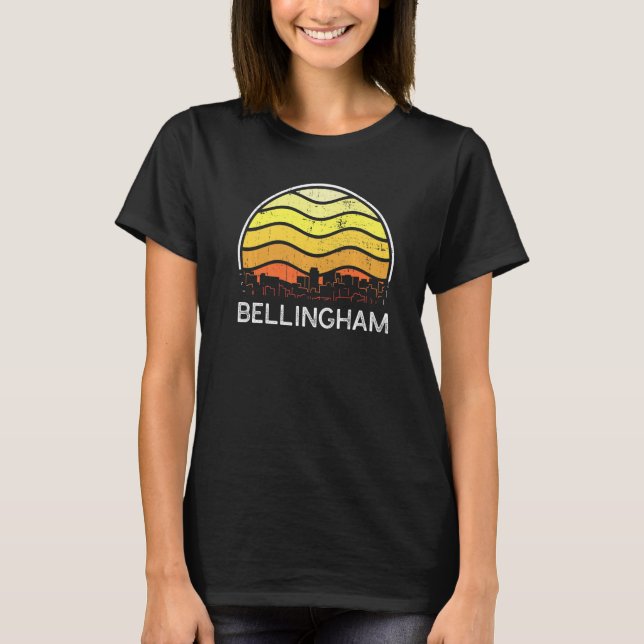 Retro Washington Bellingham Visitors Skyline Vinta T-Shirt (Front)