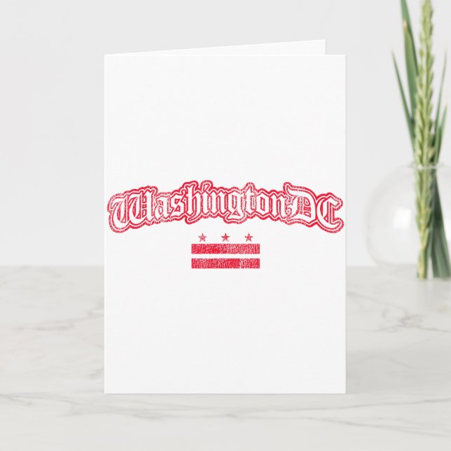 Retro Washington Dc Flag Souvenir  Card (Front)