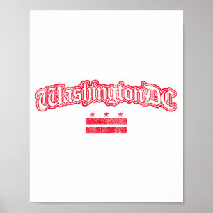 Retro Washington Dc Flag Souvenir Poster