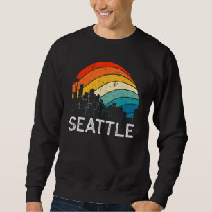 Retro Washington Seattle Skyline Vintage Urban Sky Sweatshirt