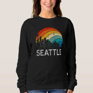 Retro Washington Seattle Skyline Vintage Urban Sky Sweatshirt