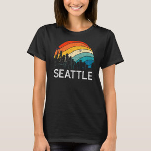 Retro Washington Seattle Skyline Vintage Urban Sky T-Shirt