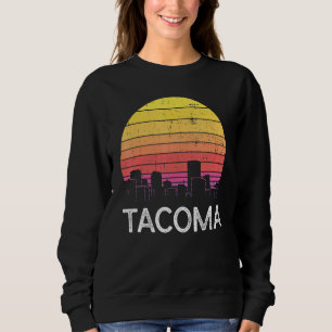 Retro Washington Tacoma Skyline Vintage Urban Buil Sweatshirt