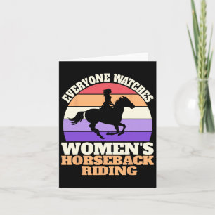 Retro Watch Womens Horseback Riding Card