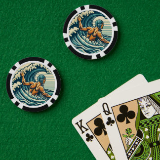 Retro Water-polo Player Poker Chips