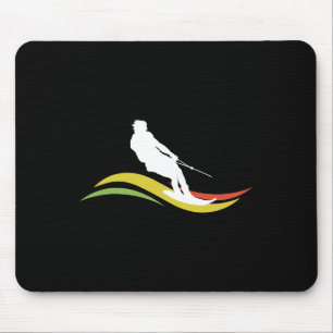 Retro Water Ski Skiing Waterski Waterskiing Waves Mouse Pad