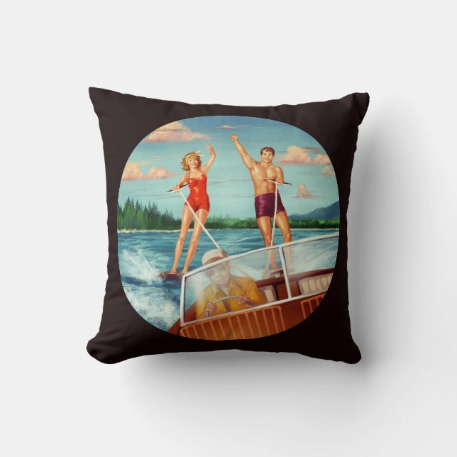 Retro Water Skiing Cushion (Front)