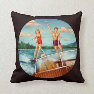 Retro Water Skiing Cushion