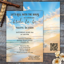 Retro Watercolor Beach Bridal Shower