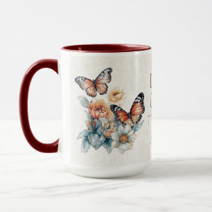 Retro Watercolor Butterfy Mug