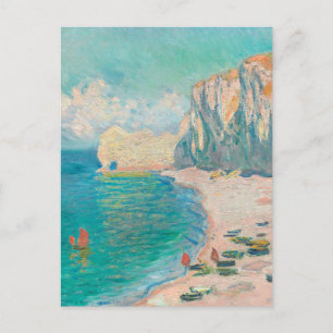 Retro Watercolor Seaside Beach Cliff Art Postcard