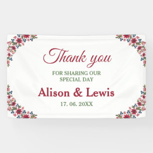 Retro Watercolour Florals Banner