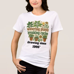 Retro Watering Plants Breaking Cycles Mental Healt Tri-Blend Shirt