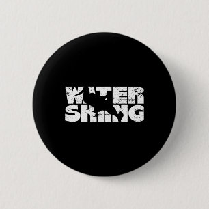 Retro Waterskiing Vintage Water Ski Skiing Sport W 6 Cm Round Badge