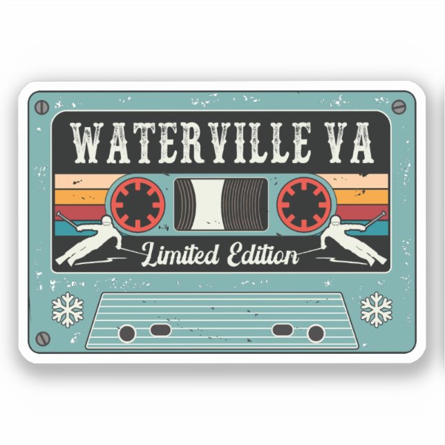 Retro Waterville Valley Ski  Sticker (Front)