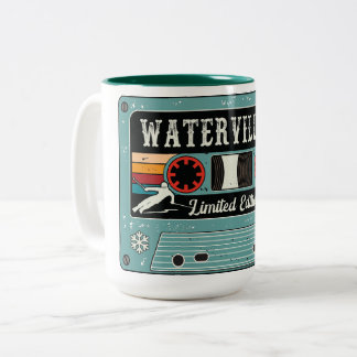 Retro Waterville Valley Ski  Sticker Two-Tone Coffee Mug