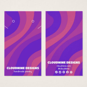 Retro Wave Earring Necklace Jewellery Display Card