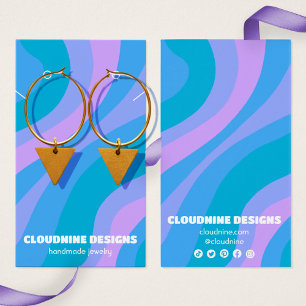 Retro Wave Earring Necklace Jewellery Display Card