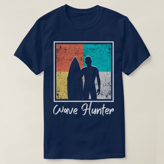 Retro Wave Hunter Surfer Surfing Surf T-Shirt (Design Front)