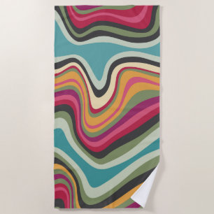 retro wave MANA Beach Towel