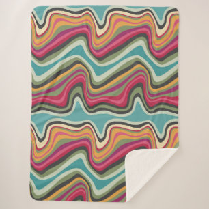 retro wave MANA Sherpa Blanket