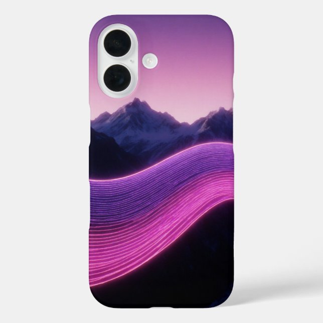 Retro Wave Mountains Case-Mate iPhone Case (Back)