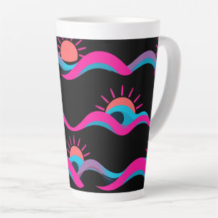 Retro Wave Mug Design – 80s Geometric Sun & Wave