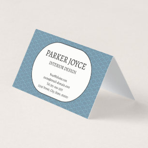 Retro Wave Pattern Interior Designer Folded Business Card