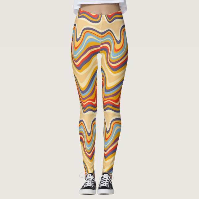 retro wave seaside leggings (Front)