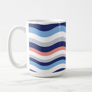 Retro Wave Stripes Pattern Coffee Mug