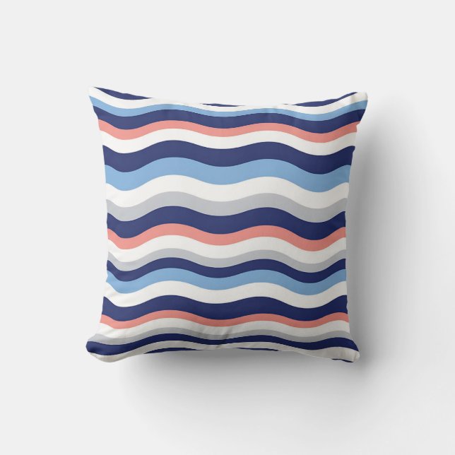 Retro Wave Stripes Pattern Cushion (Front)