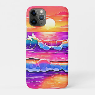 Retro Wave Sunset Serenity iPhone 11 Pro Case