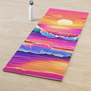 Retro Wave Sunset Serenity Yoga Mat