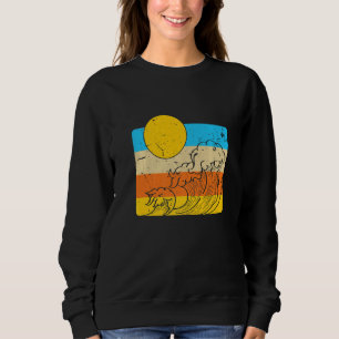 Retro Wave Surfboard Vintage Ocean Surfing Surfer Sweatshirt