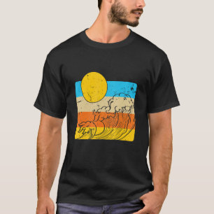Retro Wave Surfboard Vintage Ocean Surfing Surfer T-Shirt