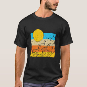 Retro Wave Surfboard Vintage Ocean Surfing Surfer T-Shirt