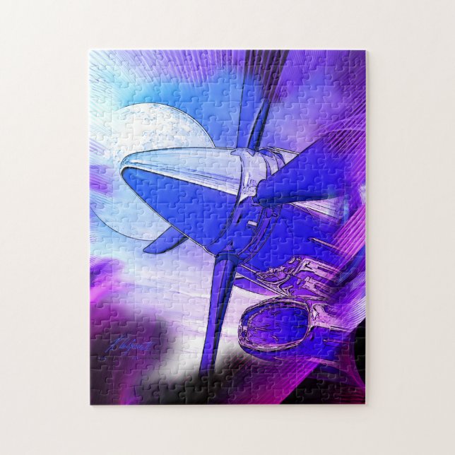 Retro Wave TurboProp Aircraft Puzzle (Vertical)
