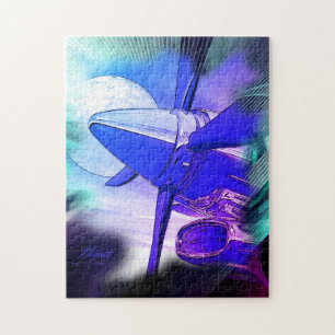 Retro Wave TurboProp Aircraft Puzzle