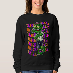 Retro Wave Zombie Halloween Sweatshirt