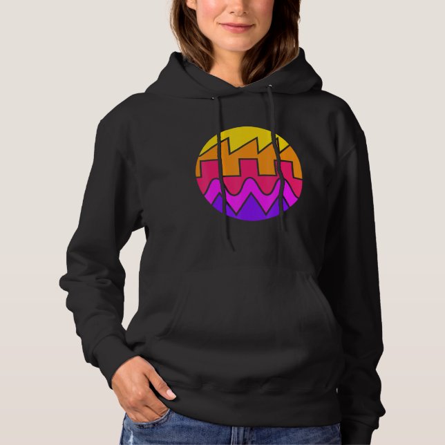 Retro Waveform Synthesizer Sound Wave Electronic M Hoodie (Front)