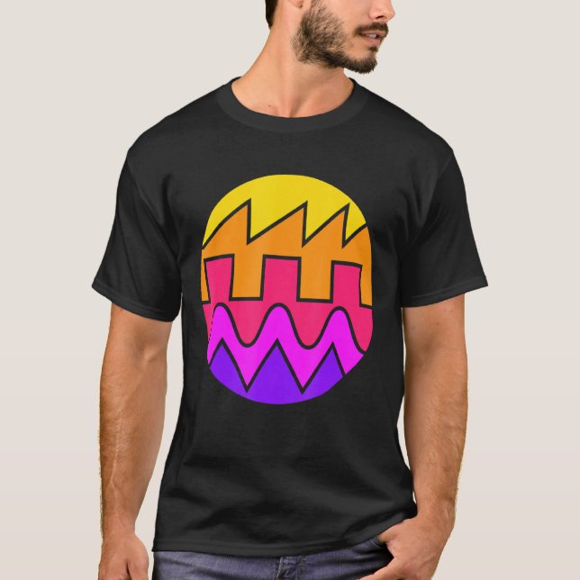 Retro Waveform Synthesizer Sound Wave Electronic M T-Shirt (Front)