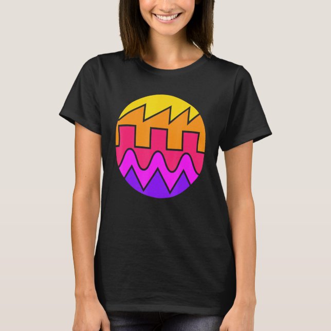 Retro Waveform Synthesizer Sound Wave Electronic M T-Shirt (Front)