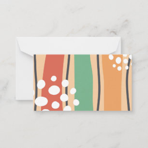 Retro waves abstract art, boho line design card