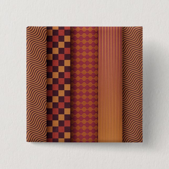 Retro Waves and Geometric Midcentury Pattern 15 Cm Square Badge (Front)