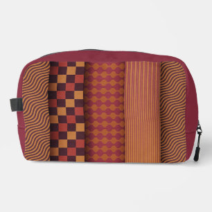 Retro Waves and Geometric Midcentury Pattern Dopp Kit