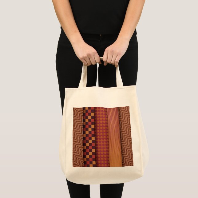 Retro Waves and Geometric Midcentury Pattern Tote Bag (Front (Product))
