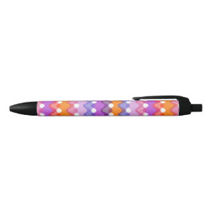 Retro Waves  Black Ink Pen