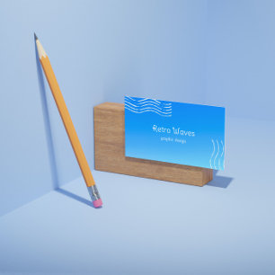 Retro  Waves -blue gradient Business Card