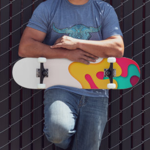Retro Waves Coloured Layers Skateboard